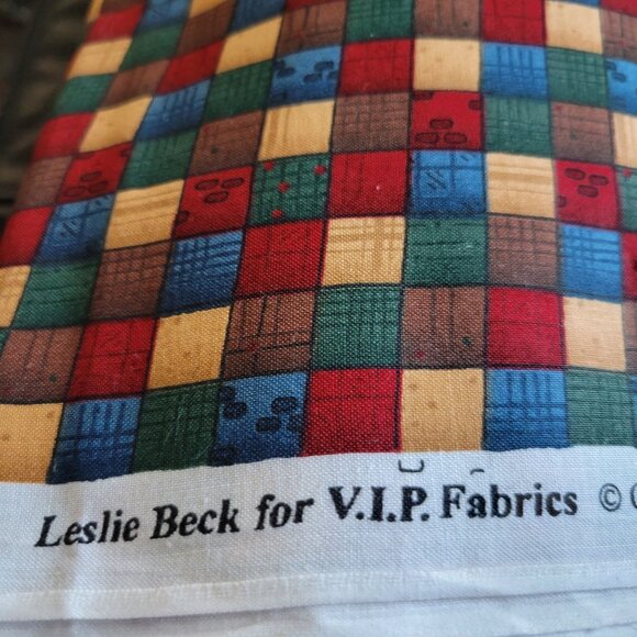 Cranston Print Works Colorful Fall Quilted Patchwork Cotton Fabric 1.5 Yards - Picture 3 of 4